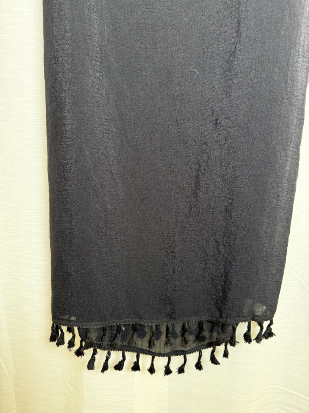 Black Tassel Sarong Cover Up Multi Way Wrap Skirt Dress Beach Resort | Size O/S - Picture 9 of 12